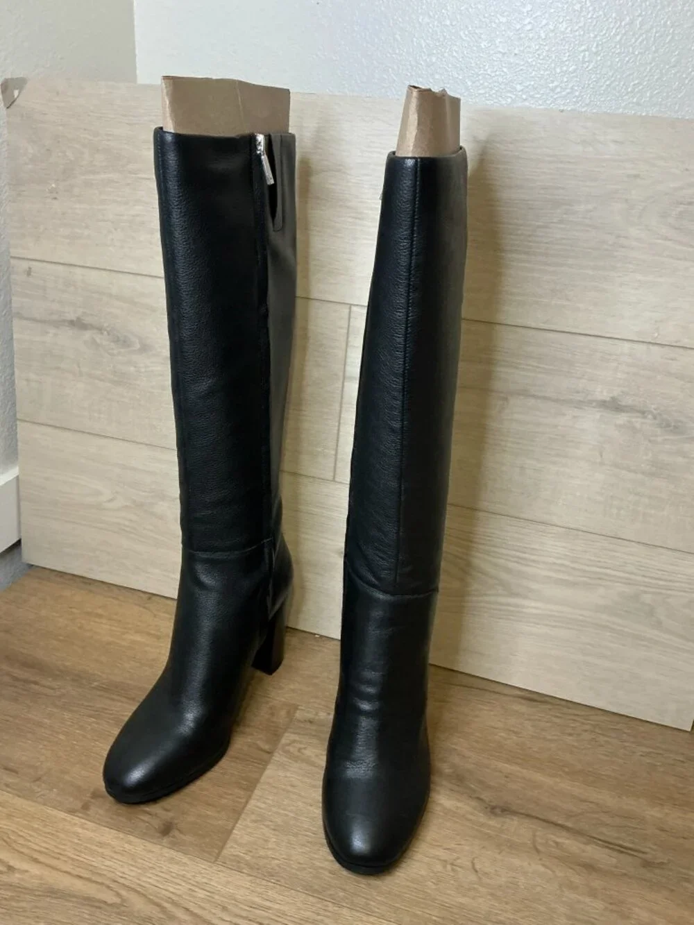 KENNETH COLE New York JUSTIN Knee-High Leather Black Boots 9 M